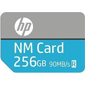 HP NM-100 256GB HP geheugenkaart, Capaciteit: 256GB HP SSD (Nano Geheugenkaart, 256 GB, U3, UHS-III), Geheugenkaart, Blauw, Grijs