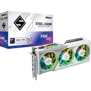 ASRock Intel ARC B580 Steel Legend 12 GB OC 2800 MHz 19 Gbps 192 bits GDDR6 7680 x 4320 650 W grafische kaart met drievoudige ventilator