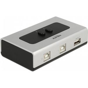 Delock Switch USB 2.0 met 2 x type-B aansluiting naar 1 x type-A aansluiting handmatig bidirectioneel, Schakeldoos