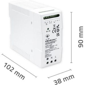 Qoltec - 50884 - DIN-Rail Voeding - Wit - 60W Met UPS-Functie