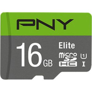 PNY - Elite - microSDHC-kaart - Groen - 16 GB - UHS-I U1