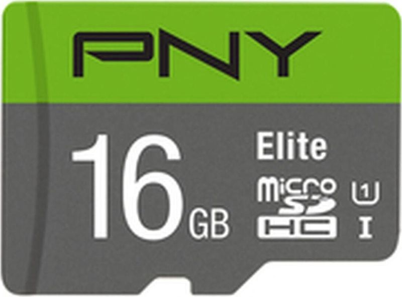 PNY - Elite - microSDHC-kaart - Groen - 16 GB - UHS-I U1