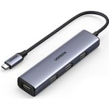 Hub UGREEN CM473 Type C naar 4x USB 3.0 (grijs)