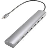 Renkforce USB 3.1 Gen 1-Hub 6+1 Poorten - Aluminium - Zilver