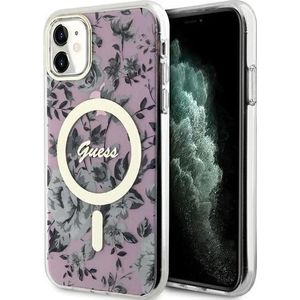 Guess GUHMN61HCFWSP iPhone 11 / Xr 6.1"" różowy/roze hardcase Flower MagSafe (iPhone 11), Smartphonehoes, Roze