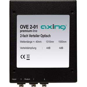 Axing Optische 2-weg verdeler OVE 2-01, Accessoires voor TV-ontvangers, Zwart