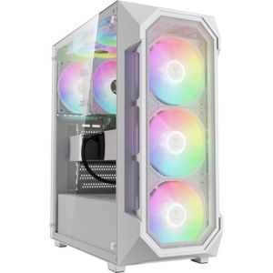 Gamdias - Moyen Tour ATX Aura GC1 Elite RGB - Midi Tower - Wit - Glas Zijpaneel