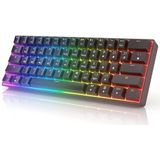 HK Gaming GK61 - Mechanisch Gamingtoetsenbord - Zwart - 60 procent - 61 RGB LED-toetsen