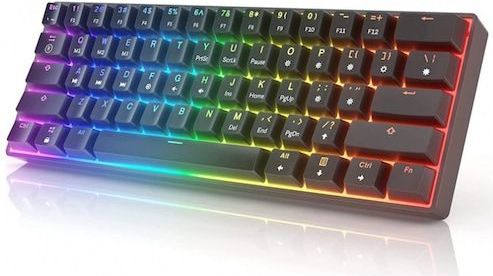 HK Gaming GK61 - Mechanisch Gamingtoetsenbord - Zwart - 60 procent - 61 RGB LED-toetsen