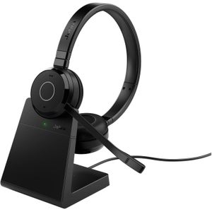 Jabra Evolve 65 TE Headset Bedraad en draadloos Hoofdband Kantoor/callcenter USB Type-A Bluetooth Oplaadhouder Zwart