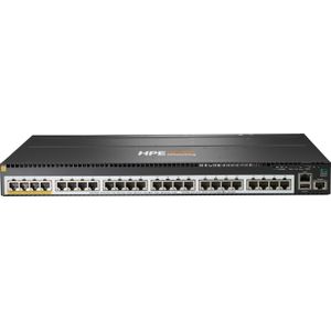 HPE E Aruba Switch 1 Slot, PoE, Layer 3, 10 Chassis Backplane Stacking, Static, RI (24 ports), Netwerkschakelaar, Zwart