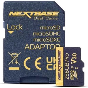 Nextbase 256GB U3 Micro SD Card (256 GB, microSD, U3), Geheugenkaart, Zwart