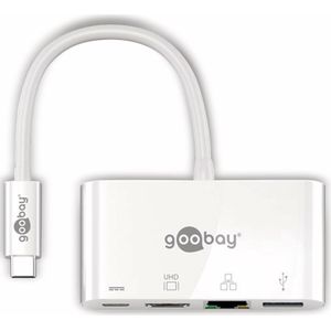 Goobay goobay (USB C), Docking station + USB-hub, Wit