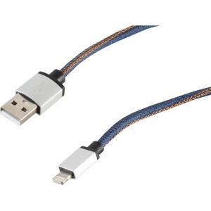 S-Conn S-Conn 14-50025 1m USB A Lightning Blauw Mobiele Telefoon Kabel (1 m, USB 2.0), USB-kabel