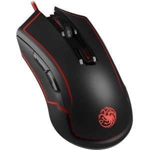 Lexip - HBO Game of Thrones - Targaryen - Gaming Muis - Zwart - Rood