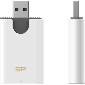 Silicon Power Combo USB 3.1 Kaartlezer microSD en SD Wit (USB), Geheugenkaartlezer, Wit