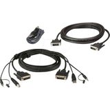 ATEN 2L-7D02UDX3 toetsenbord-video-muis (kvm) kabel Zwart 1,8 m
