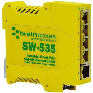 Brainboxes Industriële 5-poorts PoE+ (5 ports), Netwerkschakelaar