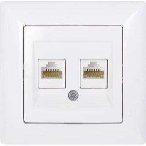 Gunsan Visage data socket 2-weg CAT5e internetnetwerk Wit, Knoppen + Schakelaars, Wit