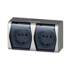 PLUG SOCKET HERMES 2 Wandcontactdoos - Wit - Kunststof - IP44