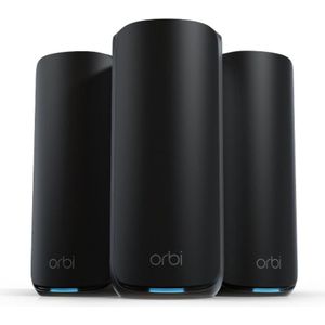 NETGEAR - Orbi RBE873B - Mesh WiFi - Zwart - WiFi 7 - 21000 Mbps - Tri-Band - 3-Pack