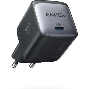 Anker eufy Nano II 45W Zwart (45 W, PowerIQ, Stroomvoorziening 3.0), USB-lader, Zwart