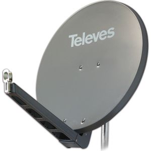 Televes S85QSD-G (Parabolische antenne, 39.50 dB, VHF / MW / LW), SAT Spiegels + SAT Antennes, Grijs