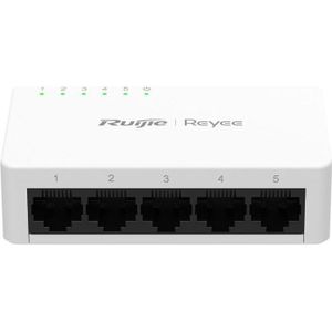 Ruijie 5-poorts 10/100 Mbps kunststof desktopschakelaar (5 ports), Netwerkschakelaar