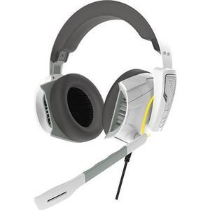 Gamdias HEPHAESTUS E1, Hoofdtelefoon, Hoofdband, Gaming, Wit, Geel, Binauraal, 1,8 m (Bedraad), Gaming headset, Wit, Geel
