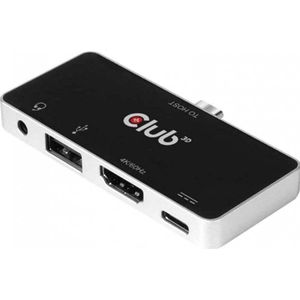 Club 3D CSV-1591 (USB C), Docking station + USB-hub, Wit, Zwart