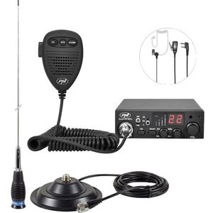 PNI Pakket radio CB ESCORT HP 8001L ASQ + antenne CB ML145 met magneet 145/PL (15 km), Walkietalkie