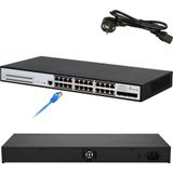 Extralink Chiron Pro PoE Switch 24x RJ45 /s PoE, 4x SFP+, L3, beheerd (24 Havens), Netwerkschakelaar, Wit