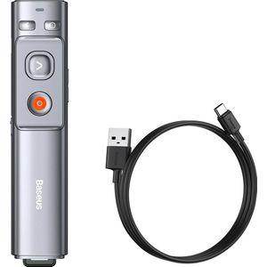 Baseus, Presentatoren, Orange Dot Draadloze Presenter (Rode Laser) (Opladen) Grijs