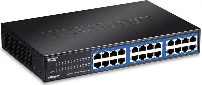 TRENDnet - TEG-S24DG - Netwerk Switch - Zwart - 24 x Gigabit RJ-45-poorten
