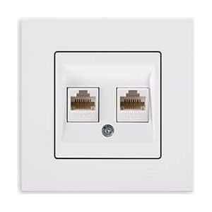 Gunsan Eqona data-aansluiting 2-weg RJ45 CAT6 Internet netwerk Wit, Knoppen + Schakelaars, Wit