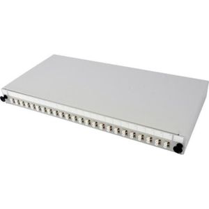 Tecline Glasvezel lasdoos, 24-voudig LC duplex, inclusief LC duplex koppelingen OM4, multimode, 19", Accessoires voor serverkasten, Grijs