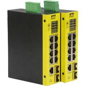 KTI Networks Industrieel Ethernet (10 ports), Netwerkschakelaar, Zwart