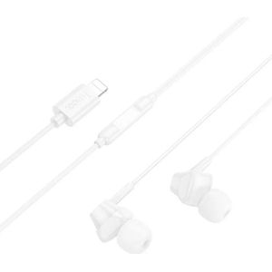 Hoco Wired headphones M113 Clear universal digital earphones with microphone iP White (Bedraad), Koptelefoon, Wit