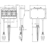 Bachmann 3-Voudig Tuinstopcontact Met Bodemspies