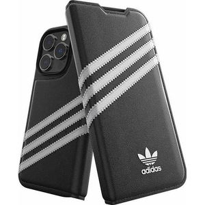 adidas OR Boekhoes PU iPhone 14 Pro czarno biały/zwart wit 50196 (iPhone 14 Pro), Smartphonehoes, Zwart