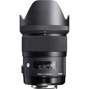 Sigma 35mm, f/1.4 DG HSM ART, Nikon F (Nikon F, Volledig formaat), Objectief, Zwart