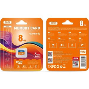 xO geheugenkaart 8GB microSDHC cl. 10 (8 GB, microSDHC), Geheugenkaart