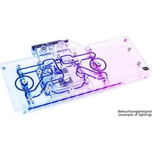 Alphacool Ice Block Aurora Acryl GPX-N RTX 3080/3090 XC3 Ultra Gaming met Backplate, GPU waterkoelers