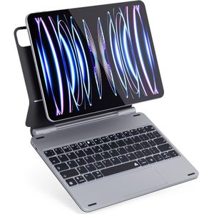 Epico Aluminium Toetsenbordhoes iPad 10.9" (10e gen.) (DE), Tablet toetsenbord, Grijs