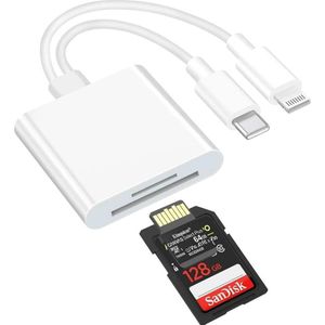 PowerGuard DualStore iPhone Camera Opslag Kaartlezer USB-C Lightning Mobiele Sync (USB Type C, Bliksem), Adapter voor mobiel apparaat