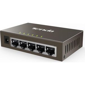 Tenda TEG1005D Netzwerk-Switch Unmanaged Gigabit Ethernet (10/100/1000) Grau (5 Havens), Netwerkschakelaar, Grijs