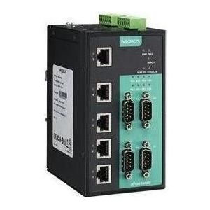 Moxa NPORT S8455I-T - 4 RS-232422485 poorten, 5 10100BaseT(X)-poorten, 12 tot 48 VDC, 2 kV (9 ports), Netwerkschakelaar