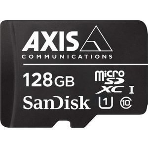 Axis Bewakingskaart 128 GB (microSDXC, SD, 128 GB, U1, UHS-I), Geheugenkaart, Zwart