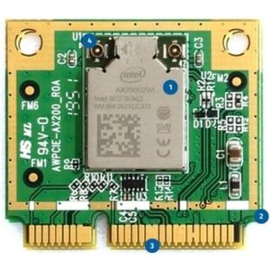 Alfa Network AWPCIE-AX200 - Zeer efficiënte Intel AX200 mini PCIe WiFi6 en BT5 kaart (PCIe, USB 2.0), Netwerkkaarten