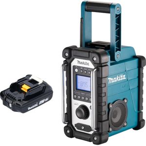Makita DMR 116 A1 Oplaadbare bouwplaatsradio 14,4 - 18 V AM FM AUX + 1x oplaadbare batterij 2,0 Ah - (AM, FM), Radio